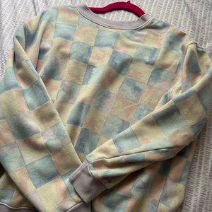Blue and pink checkered sweatshirt from target